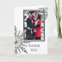 Silver Tone Winter Snowflake Thank You Note Photo