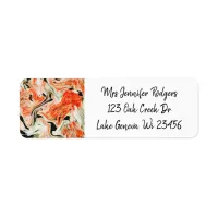 White Tan and Orange Fancy Marble Gems Label