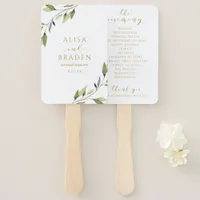 Wedding Vines Leaves Greenery Botanical Gold Hand Fan