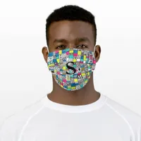 Modern Geometric Pattern Colorful Monogram Adult Cloth Face Mask