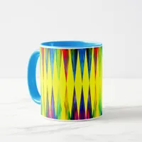 [Rainbow Fiesta] Harlequin Geometric Bright Yellow Mug