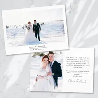 Minimalist 2 Photo Wedding Merry & Married Holiday Card