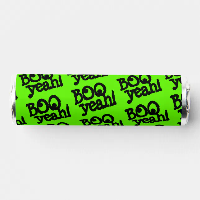 Funny Lime Green Booyeah! Crossed Eyes Halloween Breath Savers® Mints