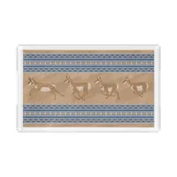 Southwest Pronghorn Antelopes Blue Border Acrylic Tray