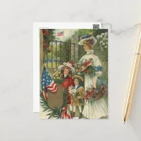 Vintage Impressionism Honoring Memorial Day Holiday Postcard