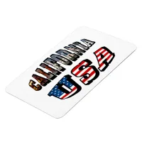 California Picture and USA Flag Text Magnet