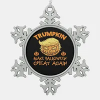 Make Halloween Great Again - Trumpkin Snowflake Pewter Christmas Ornament