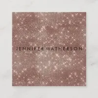 Rose Gold Sparkle Glitter Beauty Stylist Square Business Card