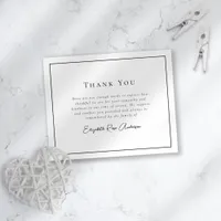 Minimalist Bereavement Funeral Thank You Card