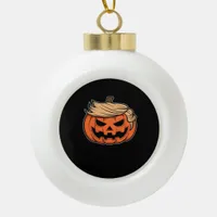 Trumpkin Halloween  Ceramic Ball Christmas Ornament