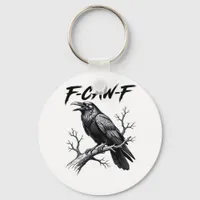 F-Caw-F Funny Raven Pun F-Caw-F Creative Graphic Keychain