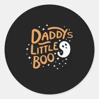 Daddys Little Boo Happy Halloween Style Classic Round Sticker