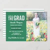 Green and White Graduation Party Invitation