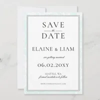 Elegant Monogram Mint Floral Wedding Save The Date