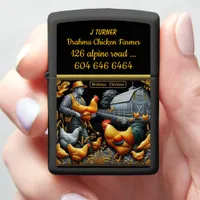 Farmer With Roosters at Sunrise Zippo Lighter