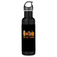 Tis The Season Football Fall Thanksgiving Football Stainless Steel Water Bottle