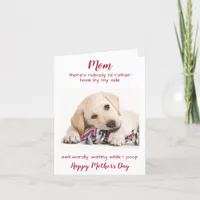 Funny Happy Mothers Day Pet Dog Photo Holiday Card