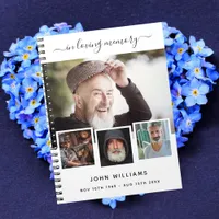 Guest book funeral photo collage white memorial