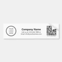 Minimalist Custom Business Logo QR Code Marketing Bumper Sticker