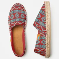 Southwest Design Turquoise & Red Espadrilles