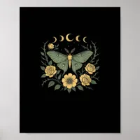 Flowers Goblincore Moth And Butterfly Cottagecore  Poster