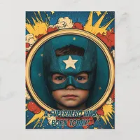 Comic Superhero Circular Postcard