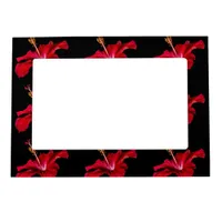 Red Hibiscus Flower Side View Magnetic Picture Frame