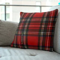 Red Tartan Customized Throw Pillow