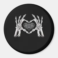 Skeleton Ribs Hand Heart Sign Magnet