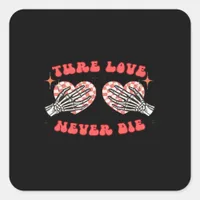 Skeleton Hands Heart Design Classic Aesthetic Square Sticker