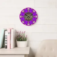 Pink Purple Passion Islam Arabic Calligraphy Large Clock