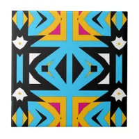 Abstract Tribal Colorful Mosaic Geometric Pattern Ceramic Tile