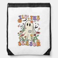 Tis The Season Retro Halloween Party Funny Trendy Drawstring Bag