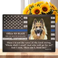 Police Dog Memorial Fallen Officer Police K9 Plaque