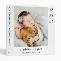 Baby Book Photo Birth Stats 3 Ring Binder