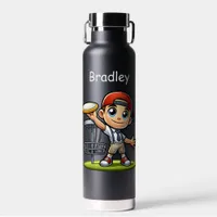 Cute Little Boy Playing Disc Golf Personalized Water Bottle