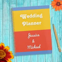 Personalized Bright Color Block Modern Wedding Planner