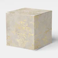 Crimson Red and Gold Vintage Damask Favor Boxes