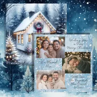 Tiny Home and Precious Family Photos Christmas Holiday Card