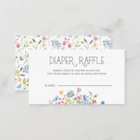 Little Wildflower Baby Shower Diaper Raffle Enclosure Card