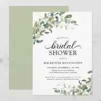 Eucalyptus Greenery Elegant Bridal Shower Invitation