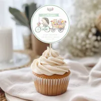 Locally Grown Hedgehog Baby Shower Cupcake Sticker