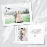 Marble Frame Photo Wedding Thank You Card