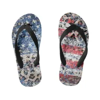 *~* Grunge AP27 Stars Stripes USA Flag Leopard  Kid's Flip Flops