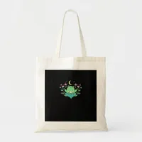 Cottagecore Goblincore Moon Flowers Forest Frog Mu Tote Bag