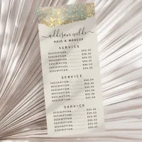 Holographic Signature Script Modern Glam Glitter Rack Card