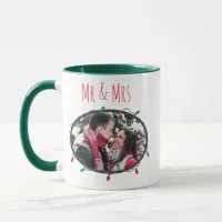 Mr & Mrs Christmas Lights Red and Green Coffee Mug