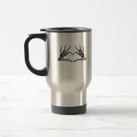 Heart Shaped Skeleton Hands Unique Art Vintage Travel Mug