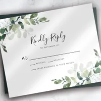 BUDGET Eucalyptus Greenery Wedding RSVP Card