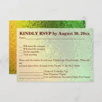 Autumn Shades of Green and Yellow Wedding RSVP Invitation